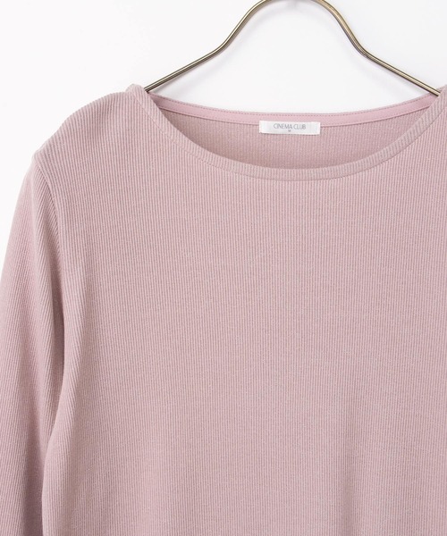 Honeys（ハニーズ）の「メロー使いＴシャツ（Tシャツ/カットソー・レディース・スミクロ/ピンク/オフホワイト/グレイッシュベージュ/ブラック・L/LL/M/S）」の10枚目の写真