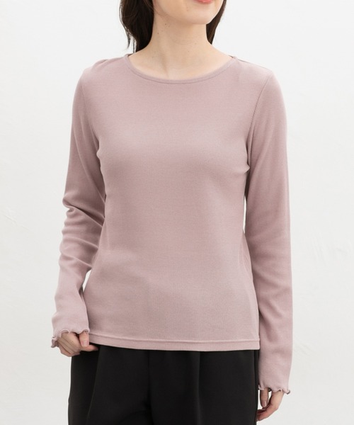 Honeys（ハニーズ）の「メロー使いＴシャツ（Tシャツ/カットソー・レディース・スミクロ/ピンク/オフホワイト/グレイッシュベージュ/ブラック・L/LL/M/S）」の15枚目の写真