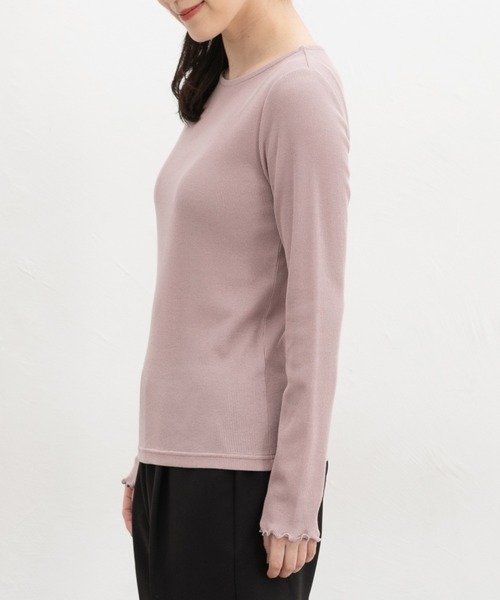 Honeys（ハニーズ）の「メロー使いＴシャツ（Tシャツ/カットソー・レディース・スミクロ/ピンク/オフホワイト/グレイッシュベージュ/ブラック・L/LL/M/S）」の16枚目の写真