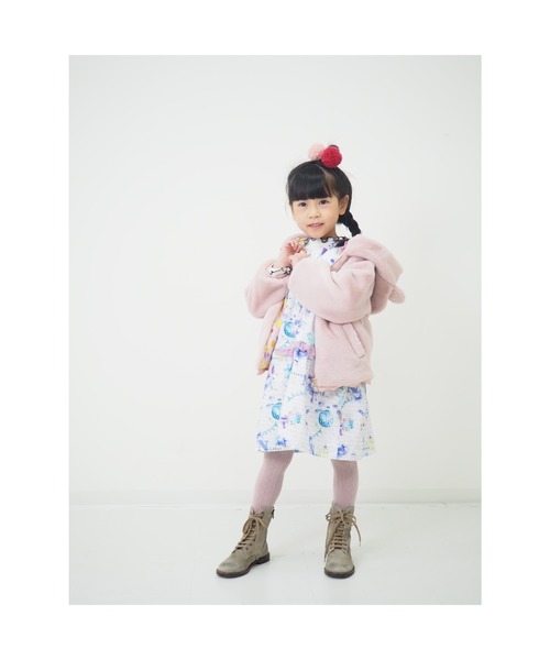 nino(ニノ)の「パープルねこプリントジャンパースカート(ジャンパースカート・キッズ・パープル・110cm/90cm/100cm/120cm)」の16枚目の写真