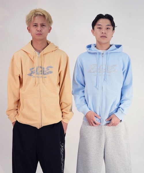 BGL（ビージーエル）の「RHINESTONE LOGO ZIP PARKA / ラインストーン / ロゴ / キラキラ / Y2K / 韓国ストリート　ジップパーカー（パーカー・レディース・ライトイエロー/ブラック/ライトブルー・S/M/L）」の10枚目の写真