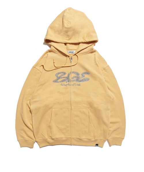 BGL（ビージーエル）の「RHINESTONE LOGO ZIP PARKA / ラインストーン / ロゴ / キラキラ / Y2K / 韓国ストリート　ジップパーカー（パーカー・レディース・ライトイエロー/ブラック/ライトブルー・S/M/L）」の15枚目の写真