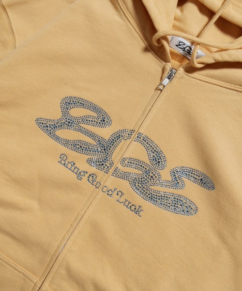 BGL（ビージーエル）の「RHINESTONE LOGO ZIP PARKA / ラインストーン / ロゴ / キラキラ / Y2K / 韓国ストリート　ジップパーカー（パーカー・レディース・ライトイエロー/ブラック/ライトブルー・S/M/L）」の16枚目の写真