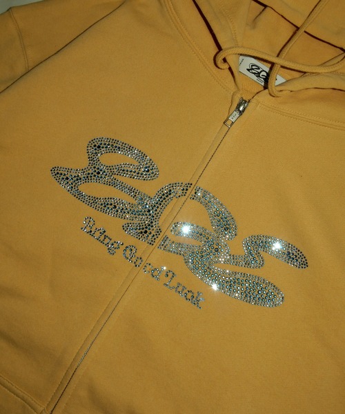 BGL（ビージーエル）の「RHINESTONE LOGO ZIP PARKA / ラインストーン / ロゴ / キラキラ / Y2K / 韓国ストリート　ジップパーカー（パーカー・レディース・ライトイエロー/ブラック/ライトブルー・S/M/L）」の17枚目の写真