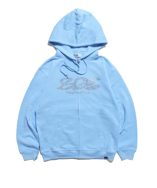 BGL（ビージーエル）の「RHINESTONE LOGO ZIP PARKA / ラインストーン / ロゴ / キラキラ / Y2K / 韓国ストリート　ジップパーカー（パーカー・レディース・ライトイエロー/ブラック/ライトブルー・S/M/L）」の19枚目の写真