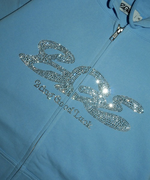 BGL（ビージーエル）の「RHINESTONE LOGO ZIP PARKA / ラインストーン / ロゴ / キラキラ / Y2K / 韓国ストリート　ジップパーカー（パーカー・レディース・ライトイエロー/ブラック/ライトブルー・S/M/L）」の21枚目の写真