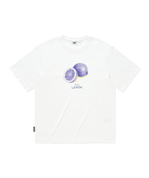 [グロサリー] レモンアート半袖Tシャツホワイト