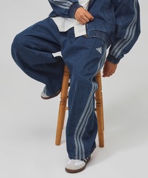アディダス adidas スタジアム オーバーサイズフィット デニム フルレングス オープンヘム トラックパンツ