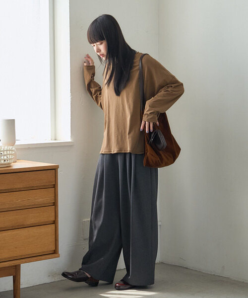 FREAK'S STORE(フリークスストア)の「シアーロンT/シアーカットソー(Tシャツ/カットソー・レディース・ブラウン系その他/オフホワイト/グレー/チャコールグレー・フリ-)」の19枚目の写真