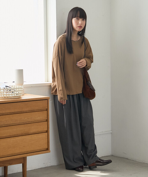 FREAK'S STORE(フリークスストア)の「シアーロンT/シアーカットソー(Tシャツ/カットソー・レディース・ブラウン系その他/オフホワイト/グレー/チャコールグレー・フリ-)」の22枚目の写真