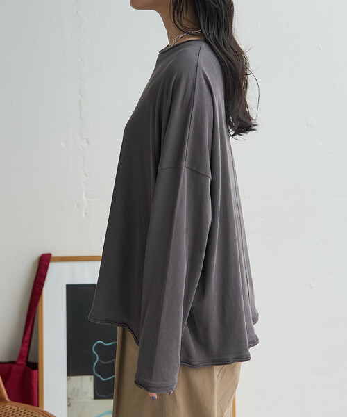 FREAK'S STORE(フリークスストア)の「シアーロンT/シアーカットソー(Tシャツ/カットソー・レディース・ブラウン系その他/オフホワイト/グレー/チャコールグレー・フリ-)」の11枚目の写真