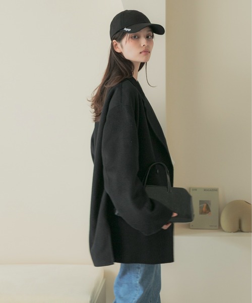 URBAN RESEARCH ROSSO WOMEN(アーバンリサーチ ロッソ)の「カシミヤビーバージャケットコート(チェスターコート・レディース・ブラック/キャメル・FREE)」の5枚目の写真