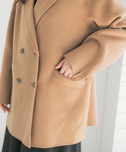 URBAN RESEARCH ROSSO WOMEN(アーバンリサーチ ロッソ)の「カシミヤビーバージャケットコート(チェスターコート・レディース・ブラック/キャメル・FREE)」の17枚目の写真