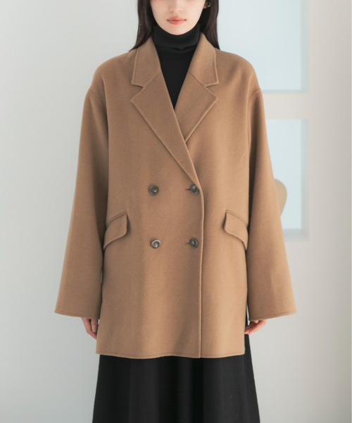 URBAN RESEARCH ROSSO WOMEN(アーバンリサーチ ロッソ)の「カシミヤビーバージャケットコート(チェスターコート・レディース・ブラック/キャメル・FREE)」の13枚目の写真