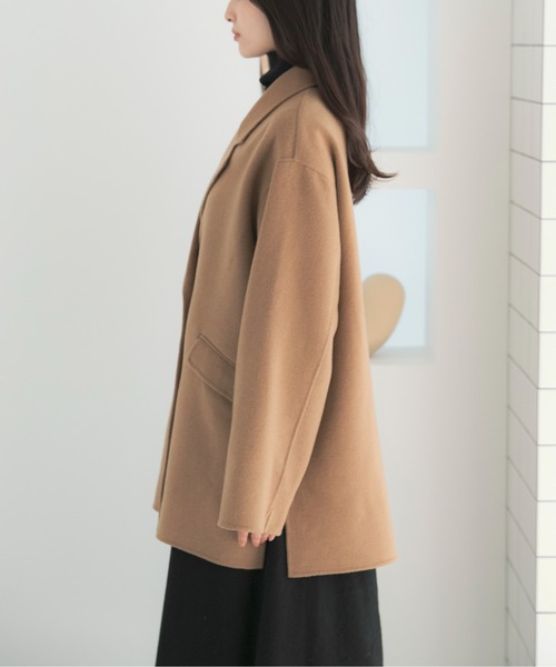 URBAN RESEARCH ROSSO WOMEN(アーバンリサーチ ロッソ)の「カシミヤビーバージャケットコート(チェスターコート・レディース・ブラック/キャメル・FREE)」の14枚目の写真