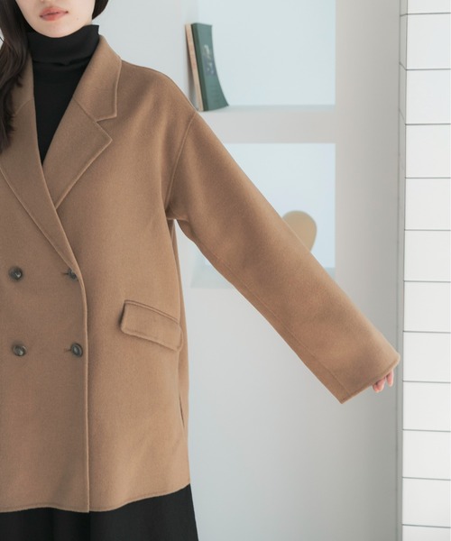 URBAN RESEARCH ROSSO WOMEN(アーバンリサーチ ロッソ)の「カシミヤビーバージャケットコート(チェスターコート・レディース・ブラック/キャメル・FREE)」の16枚目の写真
