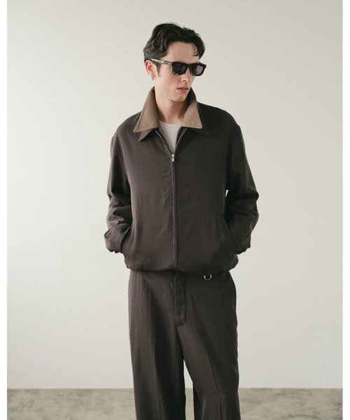 SimplyComplicated(シンプリーコンプリケイテッド)の「EVERYDAY VIRGIN WOOL SHIRT JACKET(ブルゾン・メンズ・チャコールグレー/ライトブラウン・1/2)」の1枚目の写真
