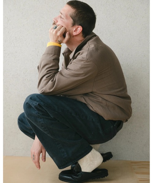 SimplyComplicated(シンプリーコンプリケイテッド)の「EVERYDAY VIRGIN WOOL SHIRT JACKET(ブルゾン・メンズ・チャコールグレー/ライトブラウン・1/2)」の4枚目の写真