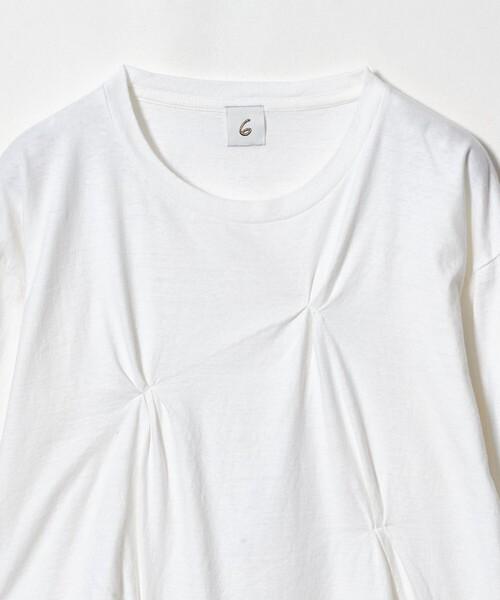 6(ロク)の「<6(ROKU)>コットン タック ロングスリーブ Tシャツ(Tシャツ/カットソー・レディース・ホワイト/グレー系・FREE)」の13枚目の写真
