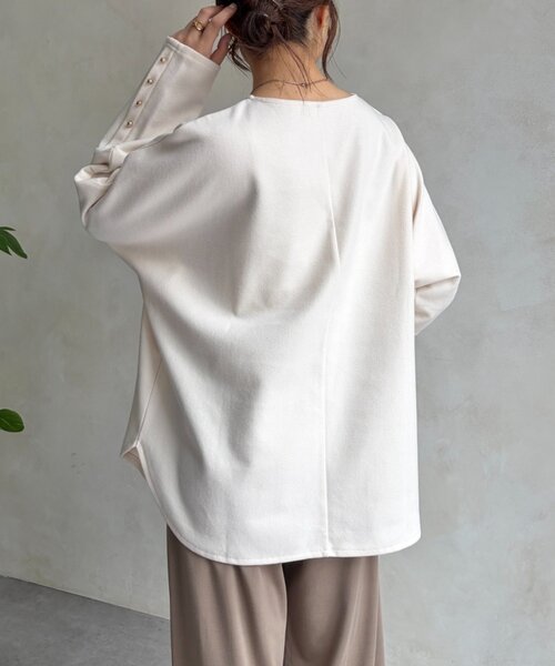 Jena espace merveilleux（ジェナ　エスパスメルヴェイユ）の「起毛チュニックカットソー（Tシャツ/カットソー・レディース・アイボリー/ライトグレー・FREE）」の8枚目の写真
