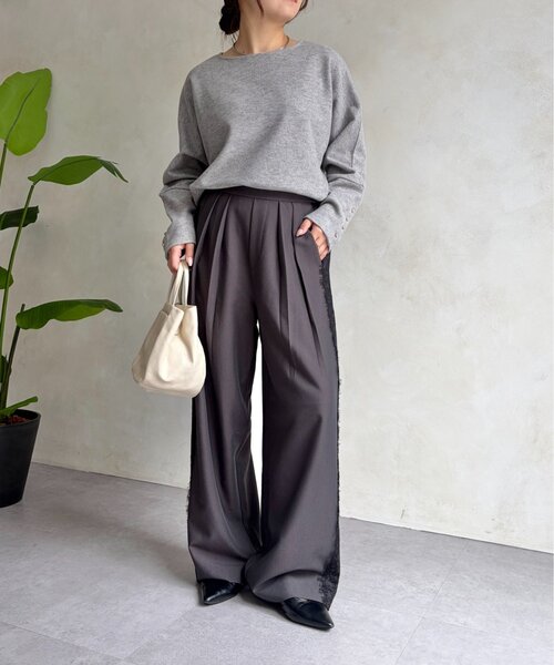 Jena espace merveilleux（ジェナ　エスパスメルヴェイユ）の「起毛チュニックカットソー（Tシャツ/カットソー・レディース・アイボリー/ライトグレー・FREE）」の9枚目の写真
