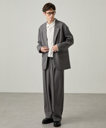 【EASENCE】<DAILY REFINEDシリーズ>ウーリッシュツイル ベーシック セットアップ テーラードジャケット&ワンタックスラックス / イージーケア・UV