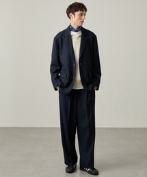 【EASENCE】<DAILY REFINEDシリーズ>ウーリッシュツイル ベーシック セットアップ テーラードジャケット&ワンタックスラックス / イージーケア・UV