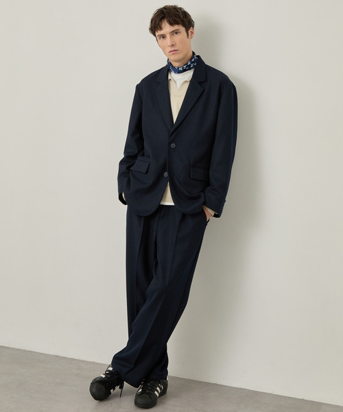 EASENCE(イーズエンス)の「【EASENCE】<DAILY REFINEDシリーズ>ウーリッシュツイル ベーシック セットアップ テーラードジャケット&ワンタックスラックス / イージーケア・UV(セットアップ・メンズ・グレー/チャコール/グレー系/ダークネイビー/モカ・XL/L/M/S)」の13枚目の写真