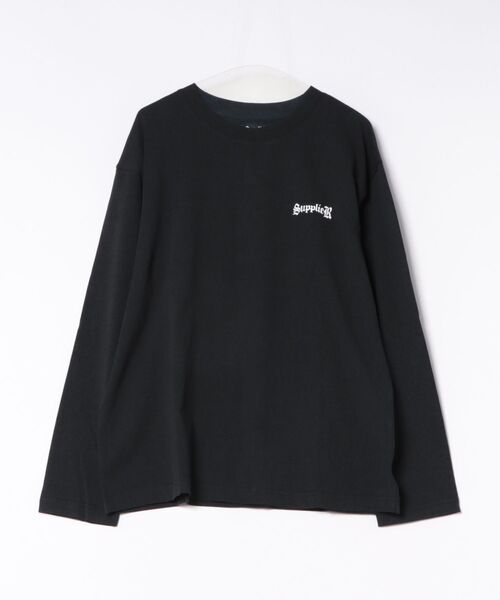 SUPPLIER(サプライヤー)の「SUPPLIER/サプライヤー/Cross Rhinestone Long Sleeve Tee(Tシャツ/カットソー・メンズ・ブラック/カーキ・L/XL/M)」の1枚目の写真