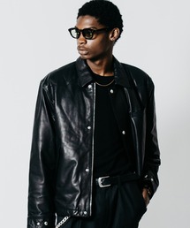SHEEP LEATHER FIELD JACKET WITH STORM FLAP