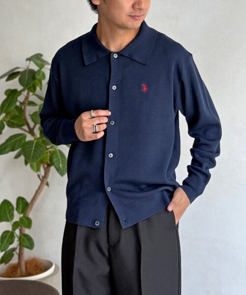 U.S. POLO ASSN.（ユーエスポロアッスン）の「ニットシャツ（カーディガン/ボレロ・メンズ・グレー/ネイビー/ブラウン・LARGE/MEDIUM）」の3枚目の写真