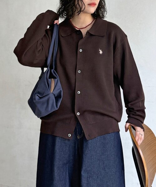 U.S. POLO ASSN.（ユーエスポロアッスン）の「ニットシャツ（カーディガン/ボレロ・メンズ・グレー/ネイビー/ブラウン・LARGE/MEDIUM）」の2枚目の写真