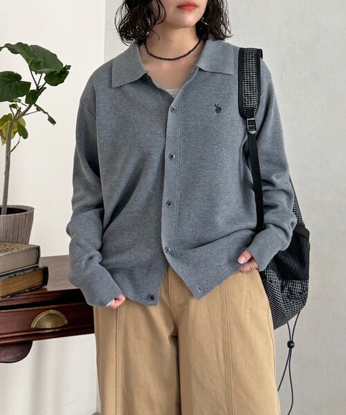 U.S. POLO ASSN.（ユーエスポロアッスン）の「ニットシャツ（カーディガン/ボレロ・メンズ・グレー/ネイビー/ブラウン・LARGE/MEDIUM）」の6枚目の写真