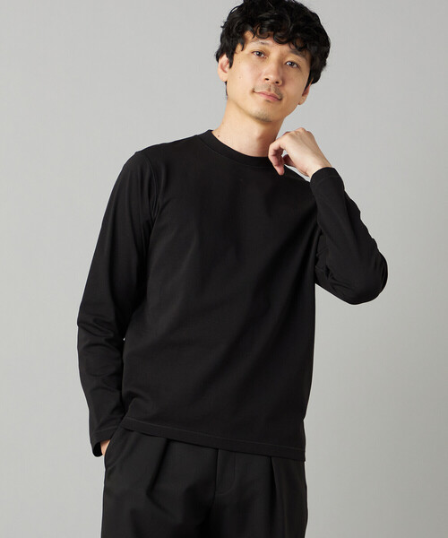 COMME CA MEN(コムサメン)の「【吸水速乾】ジャケットネック ロングスリーブ Tシャツ(Tシャツ/カットソー・メンズ・ホワイト/チャコール/ブラック・L/M)」の2枚目の写真