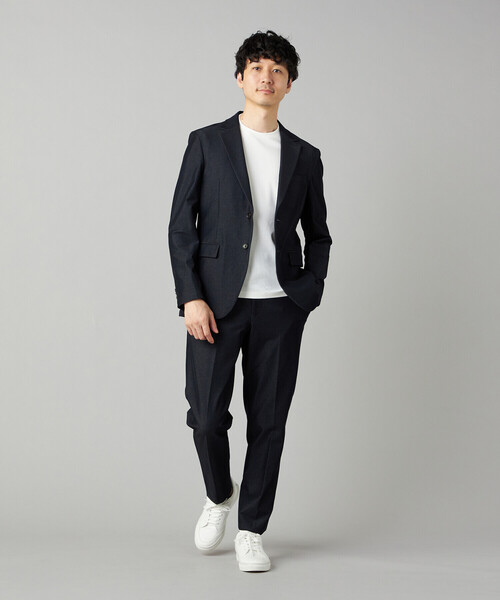 COMME CA MEN(コムサメン)の「【吸水速乾】ジャケットネック ロングスリーブ Tシャツ(Tシャツ/カットソー・メンズ・ホワイト/チャコール/ブラック・L/M)」の4枚目の写真