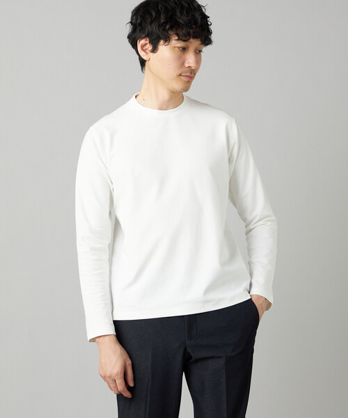 COMME CA MEN(コムサメン)の「【吸水速乾】ジャケットネック ロングスリーブ Tシャツ(Tシャツ/カットソー・メンズ・ホワイト/チャコール/ブラック・L/M)」の5枚目の写真