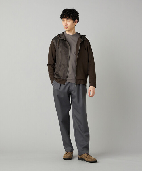 COMME CA MEN(コムサメン)の「【吸水速乾】ジャケットネック ロングスリーブ Tシャツ(Tシャツ/カットソー・メンズ・ホワイト/チャコール/ブラック・L/M)」の9枚目の写真