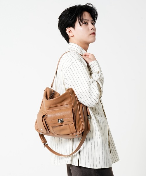 DEVICE(デバイス)の「【DEVICE × みかみコラボ】KANTAN 2way Large Tote Bag & Shoulder Bag / KANTAN ビッグトート 2wayショルダーバッグ(トートバッグ・メンズ・ダークベージュ/ブラック・FREE)」の14枚目の写真