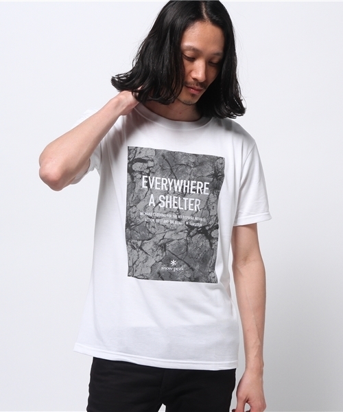 Snow Peak(スノーピーク)の「ロックウォール プリント Tシャツ (ユニセックス)(Tシャツ/カットソー・メンズ・ネイビー/ホワイト/グレー・X-LARGE/MEDIUM/2/1/SMALL/LARGE/XX-LARGE)」の2枚目の写真