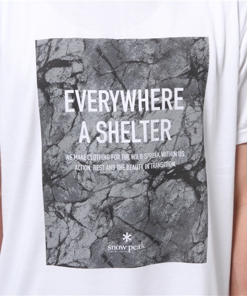 Snow Peak(スノーピーク)の「ロックウォール プリント Tシャツ (ユニセックス)(Tシャツ/カットソー・メンズ・ネイビー/ホワイト/グレー・X-LARGE/MEDIUM/2/1/SMALL/LARGE/XX-LARGE)」の8枚目の写真
