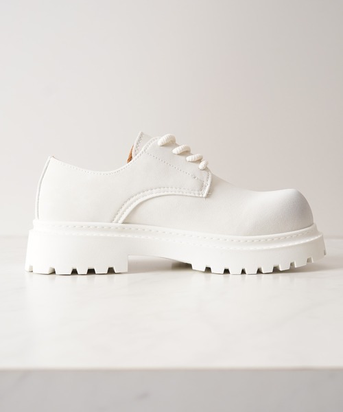 1111clothing（ワンフォークロージング）の「ボリュームソール スプレー ダービーシューズ / 5cm 厚底 レースアップシューズ（ブーツ・メンズ・ブラック/ホワイト/キャメル・42/43/41/44）」の7枚目の写真