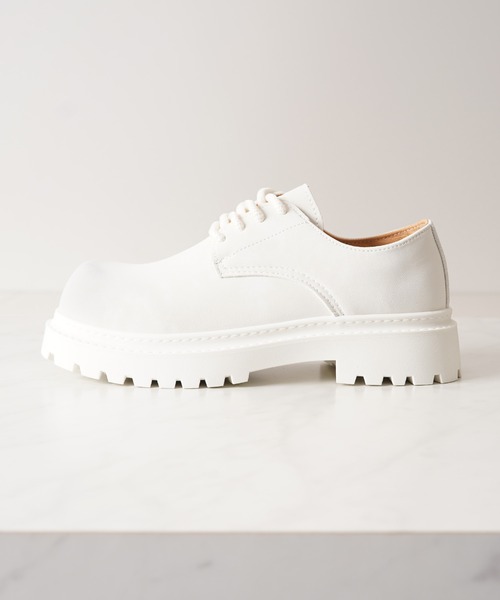 1111clothing（ワンフォークロージング）の「ボリュームソール スプレー ダービーシューズ / 5cm 厚底 レースアップシューズ（ブーツ・メンズ・ブラック/ホワイト/キャメル・42/43/41/44）」の9枚目の写真
