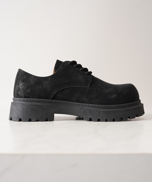 1111clothing（ワンフォークロージング）の「ボリュームソール スプレー ダービーシューズ / 5cm 厚底 レースアップシューズ（ブーツ・メンズ・ブラック/ホワイト/キャメル・42/43/41/44）」の14枚目の写真