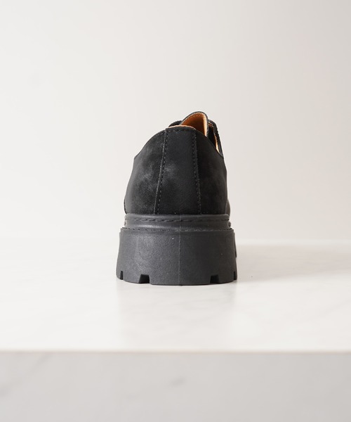 1111clothing（ワンフォークロージング）の「ボリュームソール スプレー ダービーシューズ / 5cm 厚底 レースアップシューズ（ブーツ・メンズ・ブラック/ホワイト/キャメル・42/43/41/44）」の15枚目の写真