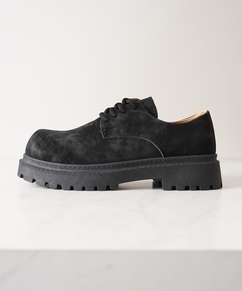 1111clothing（ワンフォークロージング）の「ボリュームソール スプレー ダービーシューズ / 5cm 厚底 レースアップシューズ（ブーツ・メンズ・ブラック/ホワイト/キャメル・42/43/41/44）」の16枚目の写真