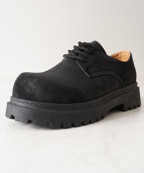 1111clothing（ワンフォークロージング）の「ボリュームソール スプレー ダービーシューズ / 5cm 厚底 レースアップシューズ（ブーツ・メンズ・ブラック/ホワイト/キャメル・42/43/41/44）」の13枚目の写真