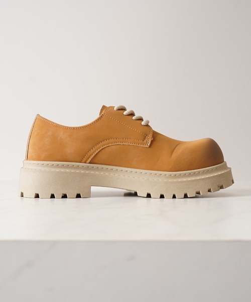 1111clothing（ワンフォークロージング）の「ボリュームソール スプレー ダービーシューズ / 5cm 厚底 レースアップシューズ（ブーツ・メンズ・ブラック/ホワイト/キャメル・42/43/41/44）」の21枚目の写真