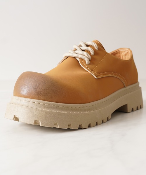 1111clothing（ワンフォークロージング）の「ボリュームソール スプレー ダービーシューズ / 5cm 厚底 レースアップシューズ（ブーツ・メンズ・ブラック/ホワイト/キャメル・42/43/41/44）」の20枚目の写真