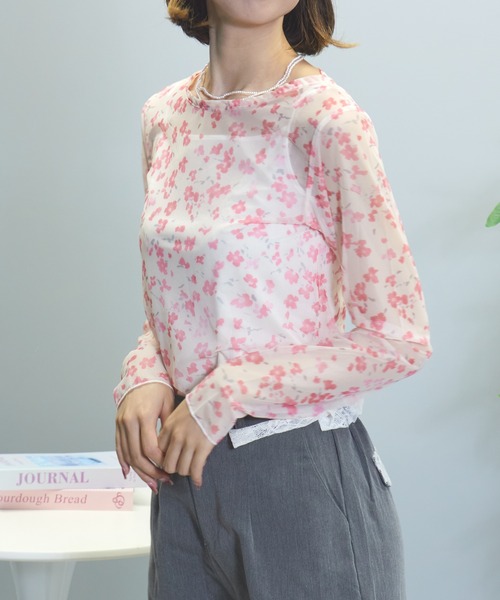 mul.(ムル)の「【TUNE】花柄ピンクトップス(Tシャツ/カットソー・レディース・ピンク・FREE)」の1枚目の写真