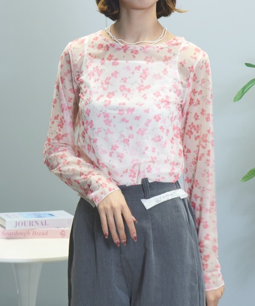mul.(ムル)の「【TUNE】花柄ピンクトップス(Tシャツ/カットソー・レディース・ピンク・FREE)」の2枚目の写真